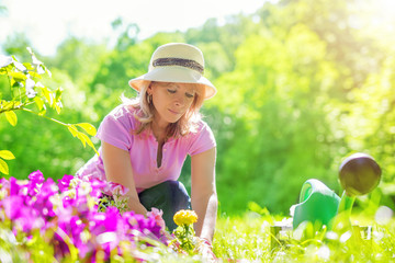 Woman working in the garden