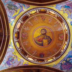 Interior and Dome of Holy Sepulchre Cathedral, Jerusalem