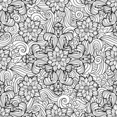 Obraz premium Coloring page with abstract floral elements