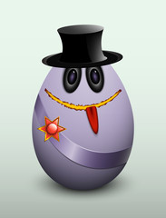 Egg gentleman in the hat.