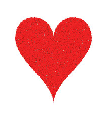 Red heart, isolated over a white background.