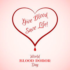 Red Heart with Blood Drop with Inscription