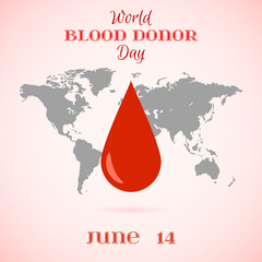 Drop of Red Blood over World Map