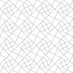 Monochrome geometric thin line seamless pattern. Black and white background. Vector illustration