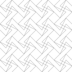 Monochrome geometric thin line seamless pattern. Black and white background. Vector illustration
