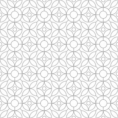 Monochrome geometric thin line seamless pattern. Black and white background. Vector illustration