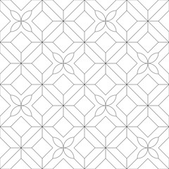 Monochrome geometric thin line seamless pattern. Black and white background. Vector illustration