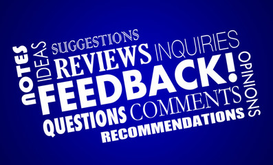 Feedback Comments Opinions Reviews Word Collage 3d Illustration