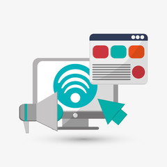 Communication design. Media icon. Flat illustration