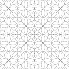 Monochrome geometric thin line seamless pattern. Black and white background. Vector illustration