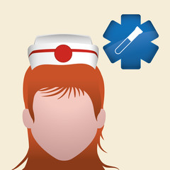 Medical care concept. Nurse icon. White background , vector