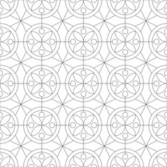 Fototapeta premium Monochrome geometric thin line seamless pattern. Black and white background. Vector illustration