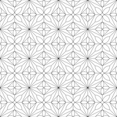 Monochrome geometric thin line seamless pattern. Black and white background. Vector illustration