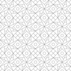 Monochrome geometric thin line seamless pattern. Black and white background. Vector illustration