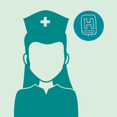 Medical care concept. Nurse icon. White background , vector
