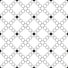 Monochrome geometric seamless pattern. Black and white background. Vector illustration