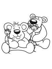 fondle young nanny cuddling stuffed animal polar bear sitting sweet cute comic cartoon teddy bear dick big