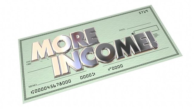 More Income Additional Increase Money Finance Words Check 3d Animation