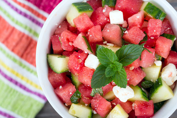 melon feta mint healthy salad