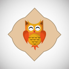 Animal design. owl icon. Isolated illustration , vector
