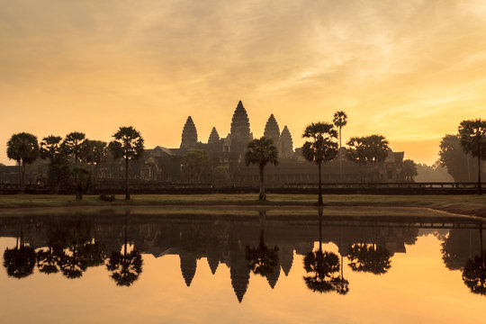 Temple of Angkor Wat during sunrise - Cambodia