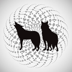 Animal design. wolf icon. Silhouette illustration , vector