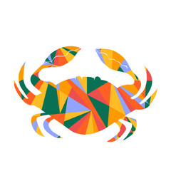 crab and abstract shapes illustration