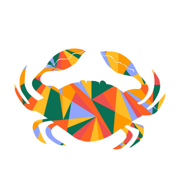 crab and abstract shapes illustration