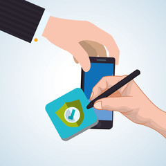 smartphone design. app concept. colorful illustration