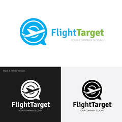 Flight Target logo.Travel logo. Online travel agency. Tourism logo. plane logo.