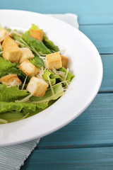 Summer caesar salad close up