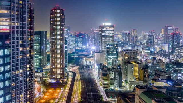 Tokyo, Japan cityscape time lapse.