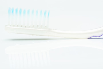 water drops on tooth brush