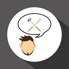 Kitchen design. Supplies icon. White background, vector illustration