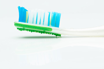 macro of clourful tooth brush