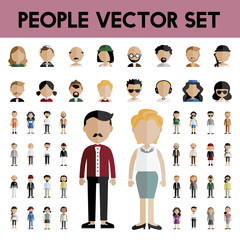 Obraz premium Diversity Community People Flat Design Icons Concept