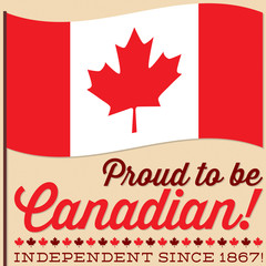 Fototapeta na wymiar Flag Canada Day card in vector format.