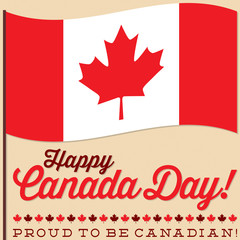 Flag Canada Day card in vector format.