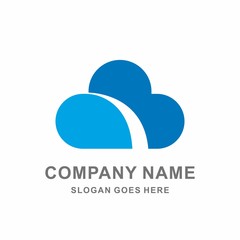 Cloud Arrow Grow Business Vector Logo Template