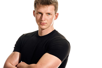 man black shirt portrait