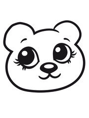 face head female woman girl sweet cute comic cartoon teddy bear