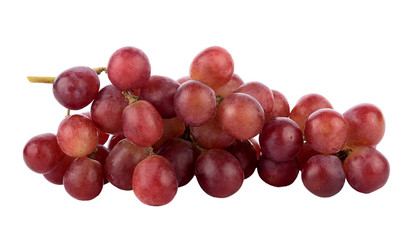 Ripe red grape on white background