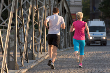 Fototapeta premium couple jogging