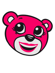 face head girl woman girl pink female sweet little comic cartoon teddy bear baby