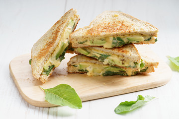 grilled cheese sandwich with avocado