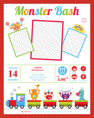 Cute Monster Birthday Card