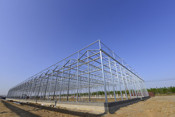 Steel structure workshop is under construction