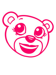 face head girl woman girl pink female sweet little comic cartoon teddy bear baby