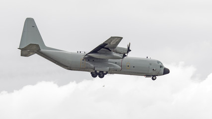 Cargo aircraft on final approach.