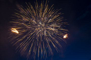 Obraz premium Festive salute in honor of victory day on may 9